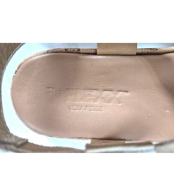 The Flexx SHEA Curtis Gold Metallic Leather Wedge sneaker Sandals Sz 7.5 Strappy - Picture 5 of 6